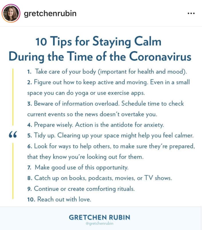 10 tips to stay calm during Coronavirus