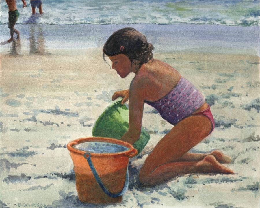 Figurative Watercolors – Sand Castle Princess