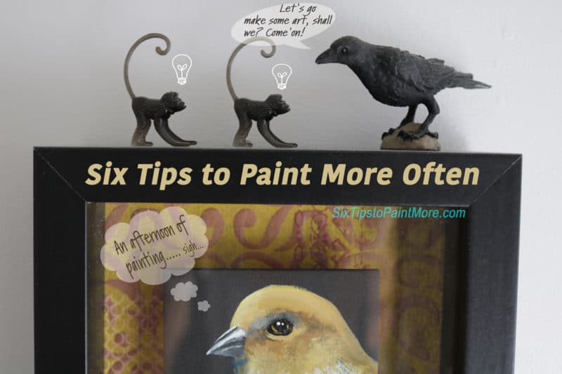 two monkeys and a crow discuss painting more often